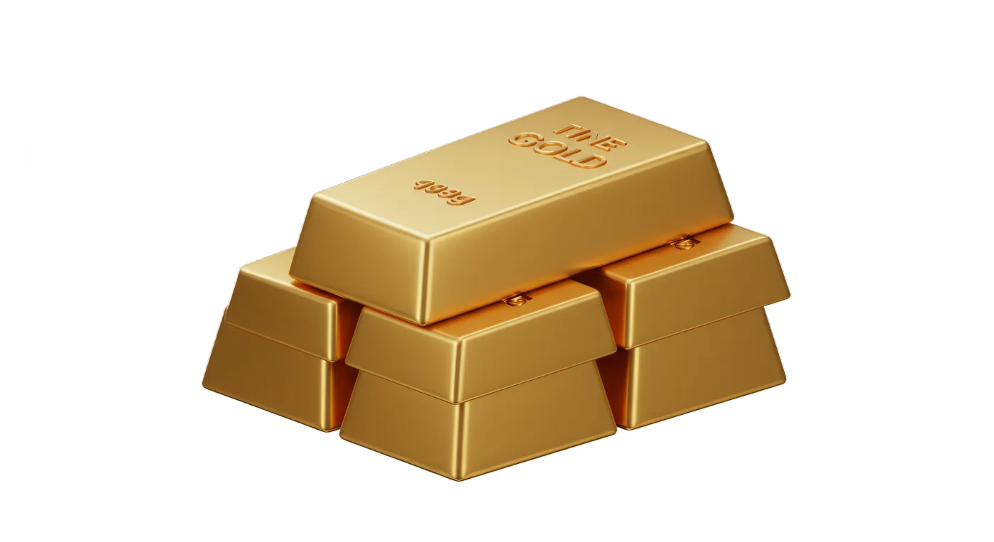 Gleaming 24K Gold Bullion Bars Stack